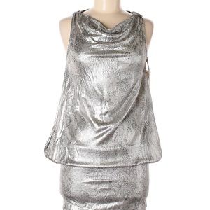 POCKETS! Diane von Furstenberg silver minidress, 6